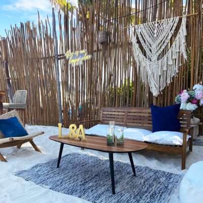 lounge area beach wedding